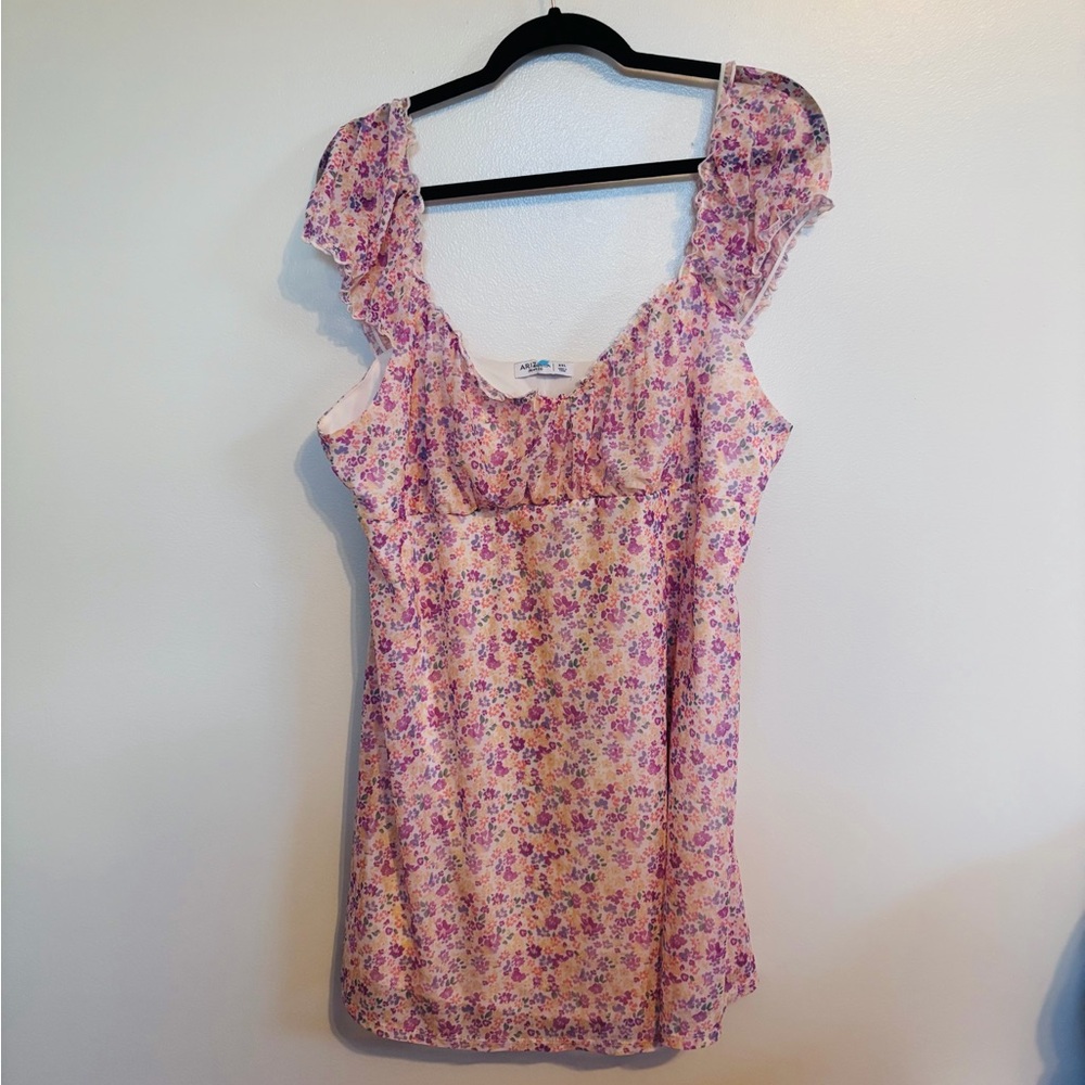 Arizona Jeans pink floral babydoll dress size XXL
